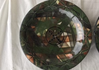 Koru pattern on a Sushi plate, by Stepahead Ceramics