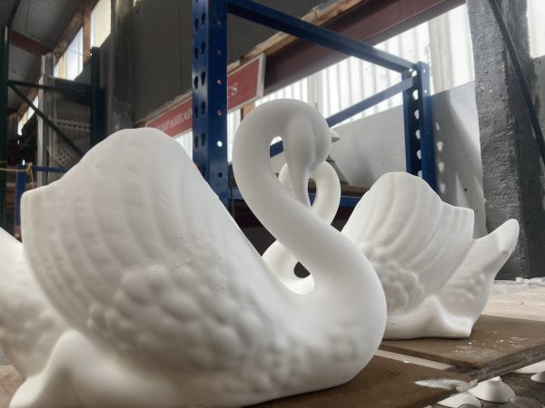 Swans before glazing